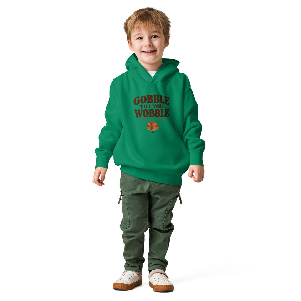 Gobble Till You Wobble Hoodie, Thanksgiving Toddler Pullover, Thanks Grandma Turkey Hoodie, Funny Kids Fall Outfit