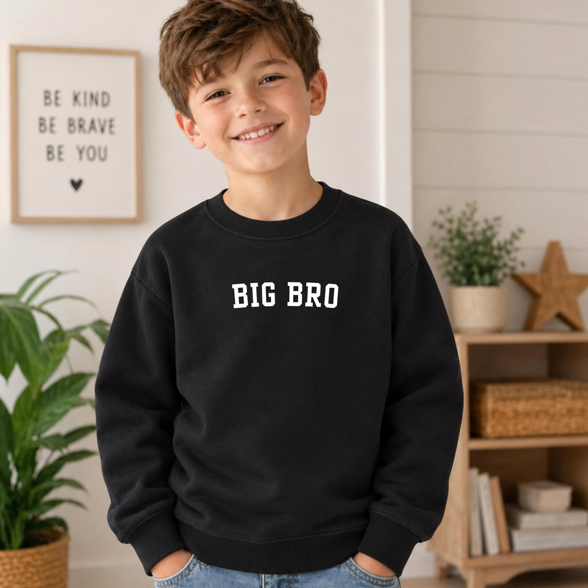 Big Bro Sweatshirt, Essential Fleece Kids Crewneck, Little Brother Big Brother Gift, Loose Fit Long Sleeve Pullover, Sibling Gift