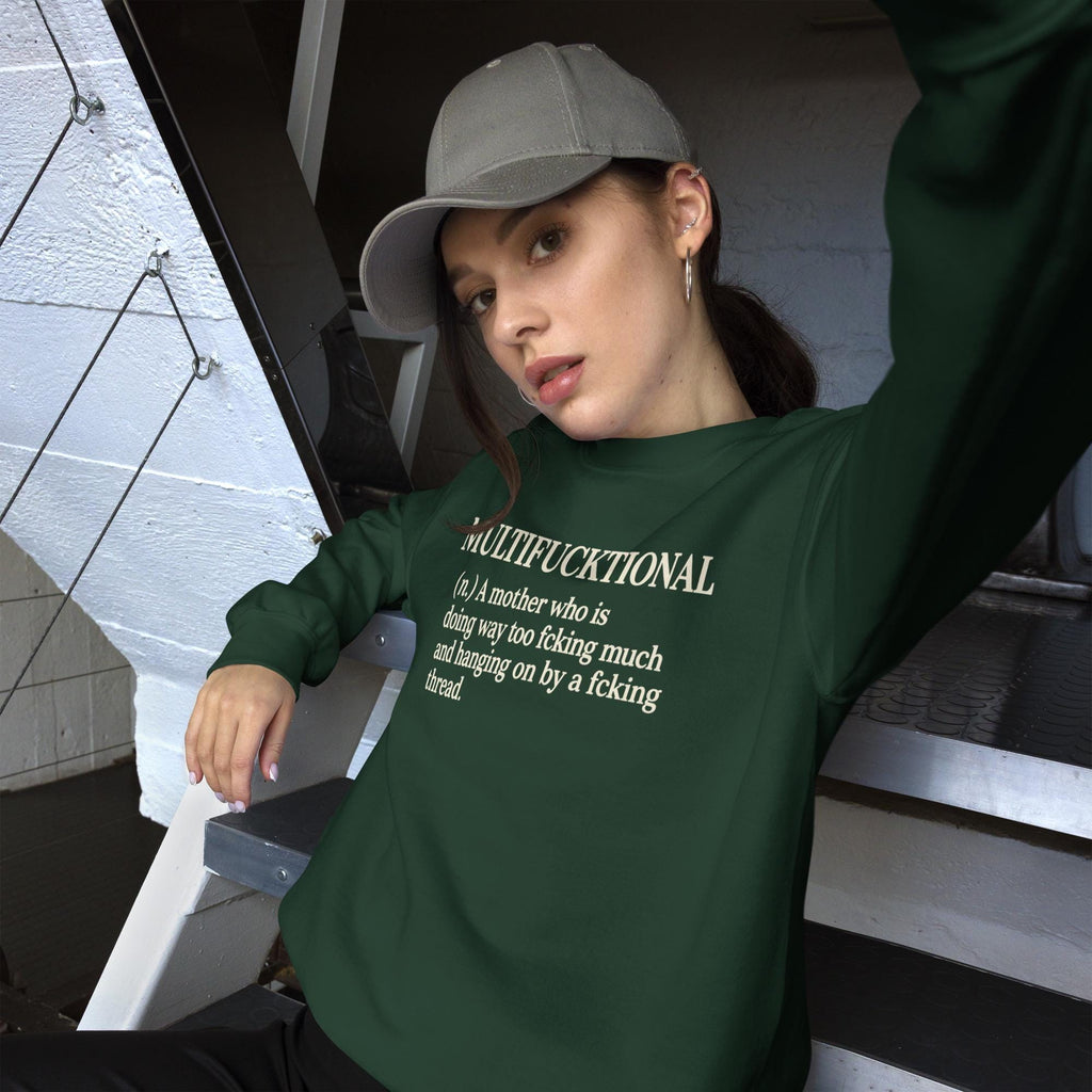 Multifucktional Sweatshirt, Funny Mom Sweatshirt, Burnout Mom Gift, Sarcastic Mother Shirt, Unisex Crewneck, Mother's Day Gift