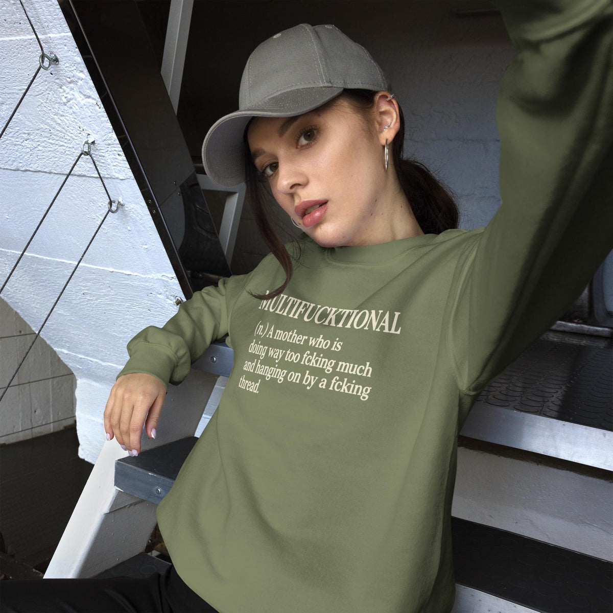 Multifucktional Sweatshirt, Funny Mom Sweatshirt, Burnout Mom Gift, Sarcastic Mother Shirt, Unisex Crewneck, Mother's Day Gift